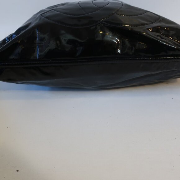 Authentic Chanel Black Interlock CC Patent Leather Bonbons Shopper Tote Handbag - Picture 5 of 16